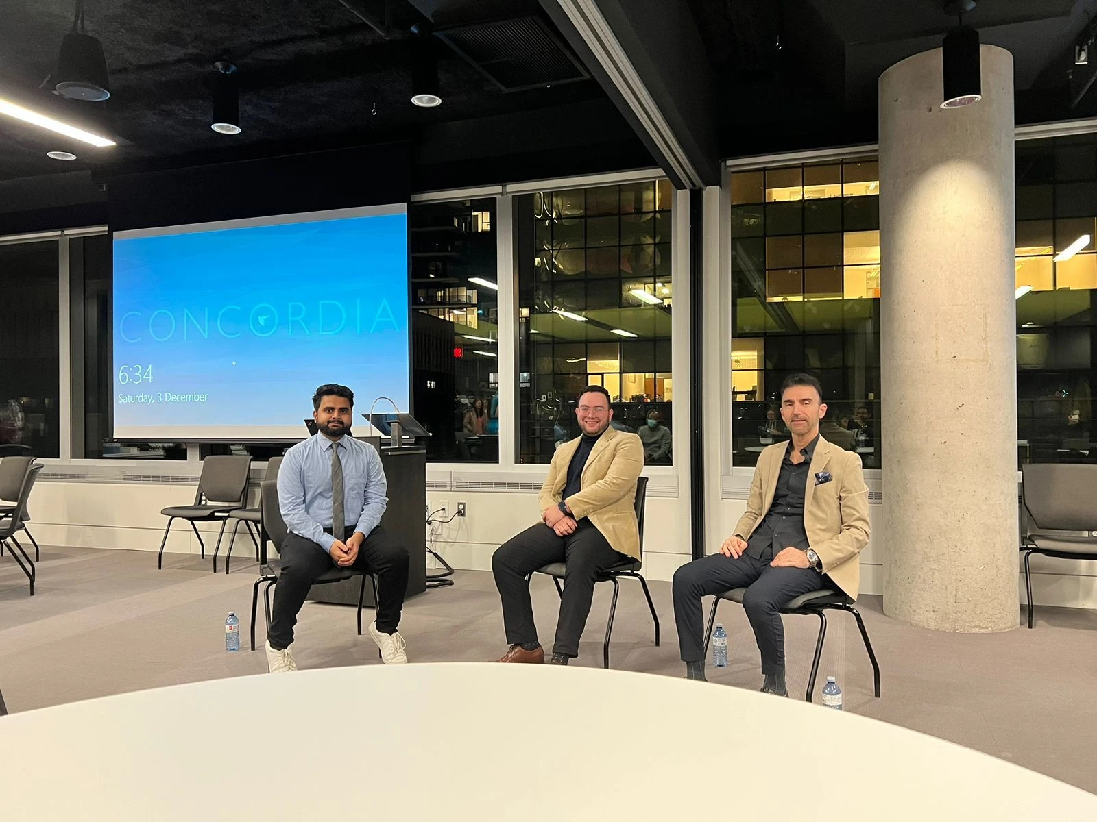 Seated on a panel at Concordia University